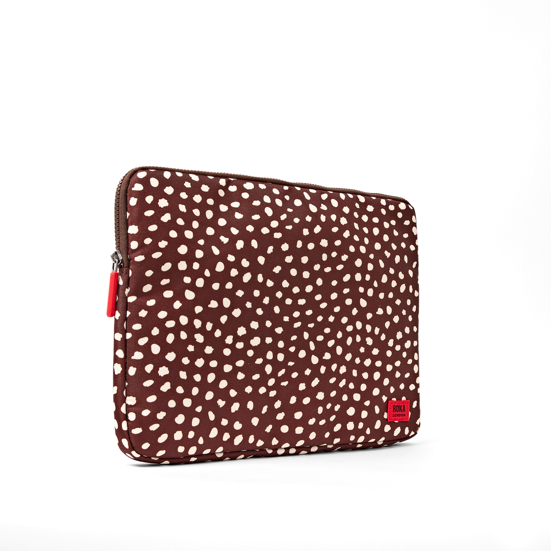 Brick Lane Laptop Sleeve in Brown Dot