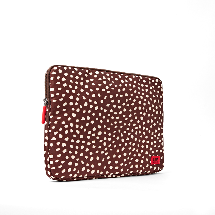 Brick Lane Laptop Sleeve in Brown Dot
