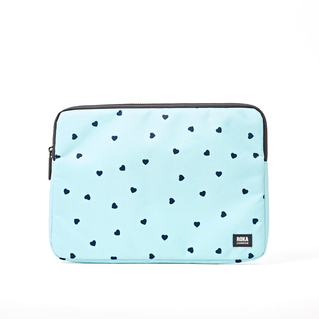 Brick Lane Laptop Sleeve in Heart Print
