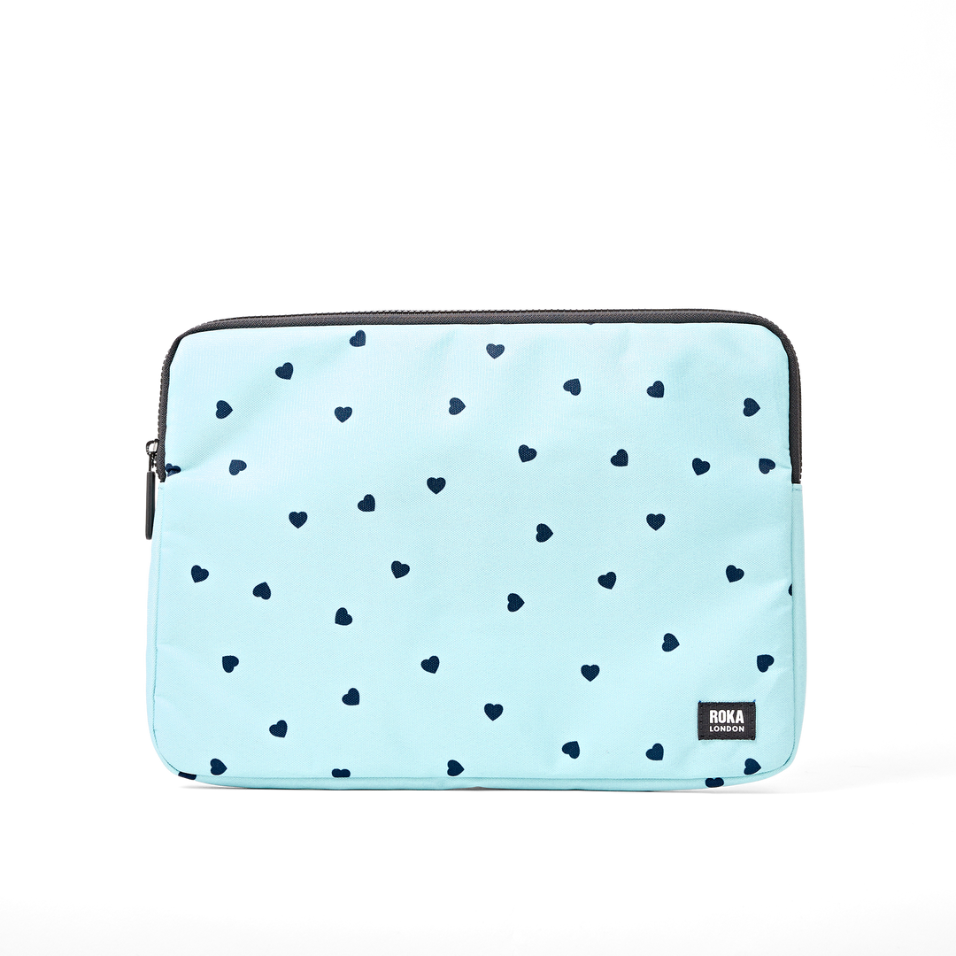 Brick Lane Laptop Sleeve in Heart Print