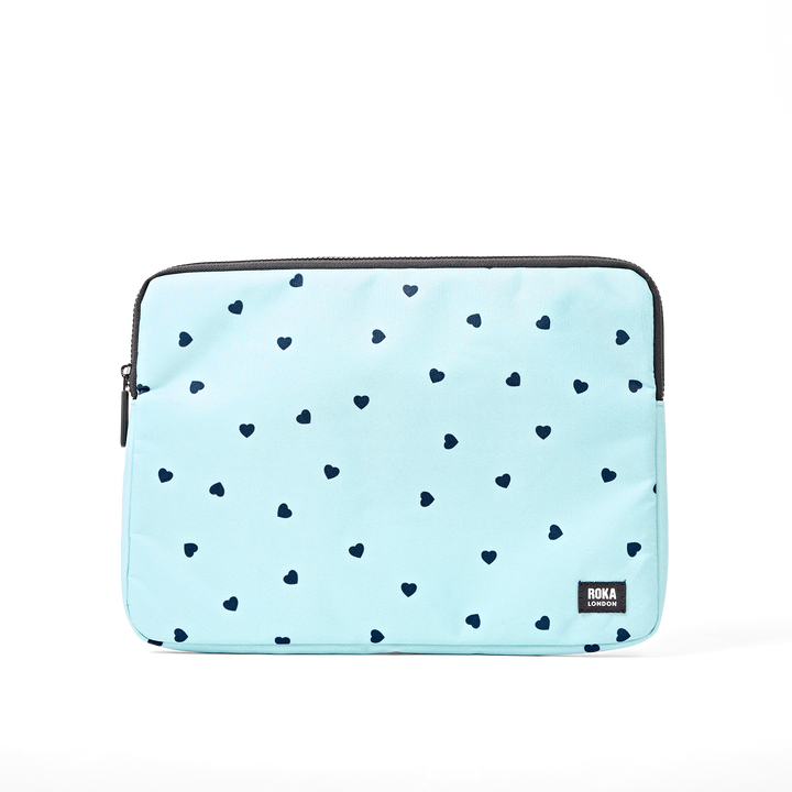 Brick Lane Laptop Sleeve in Heart Print