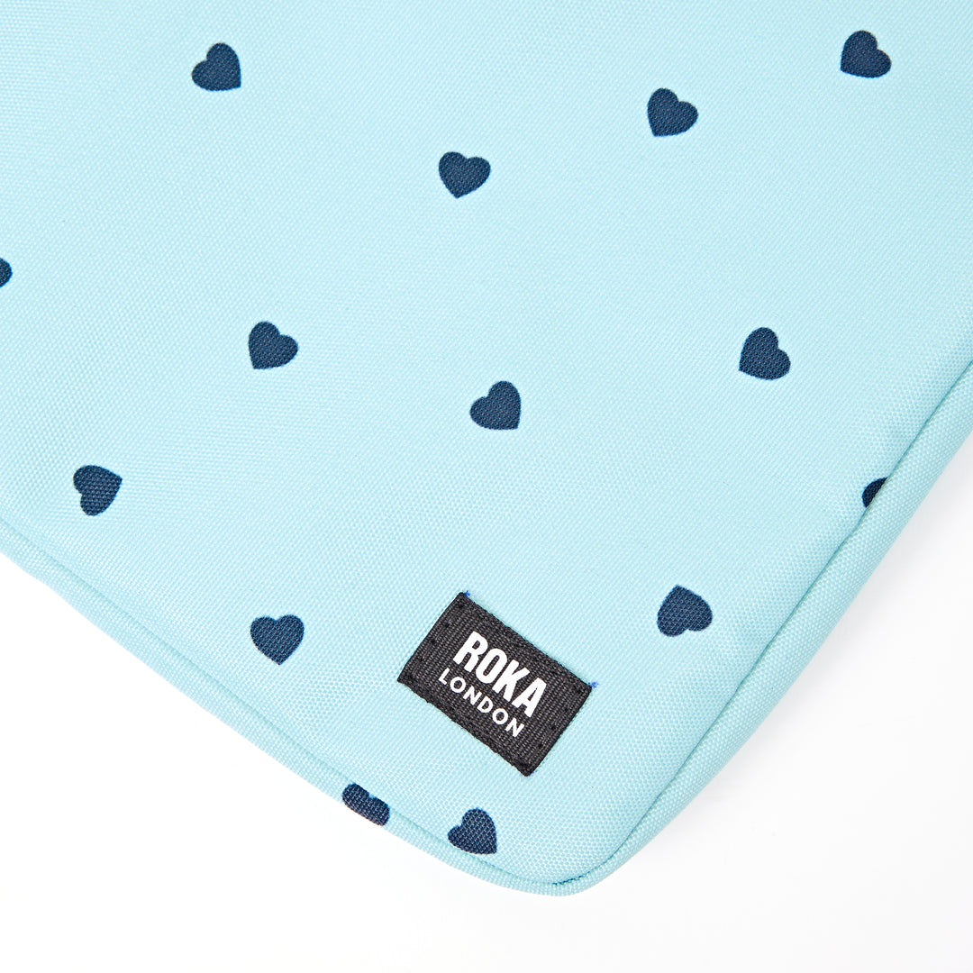 Brick Lane Laptop Sleeve in Heart Print