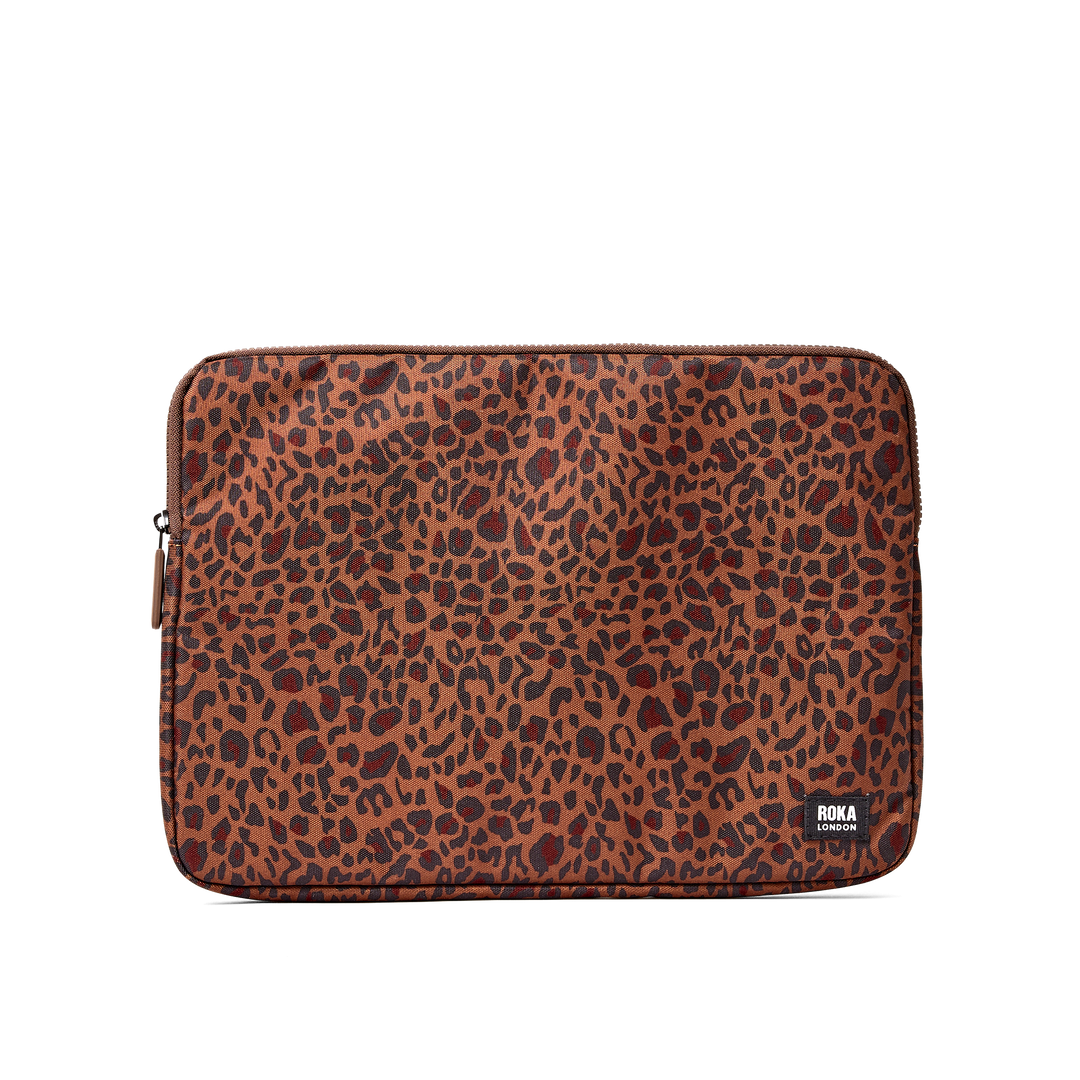 Brick Lane Laptop Sleeve in Mini Leopard