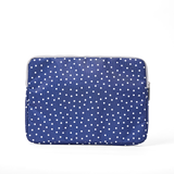 Brick Lane Laptop Sleeve in Navy Polka Dot
