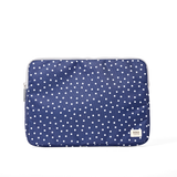 Brick Lane Laptop Sleeve in Navy Polka Dot