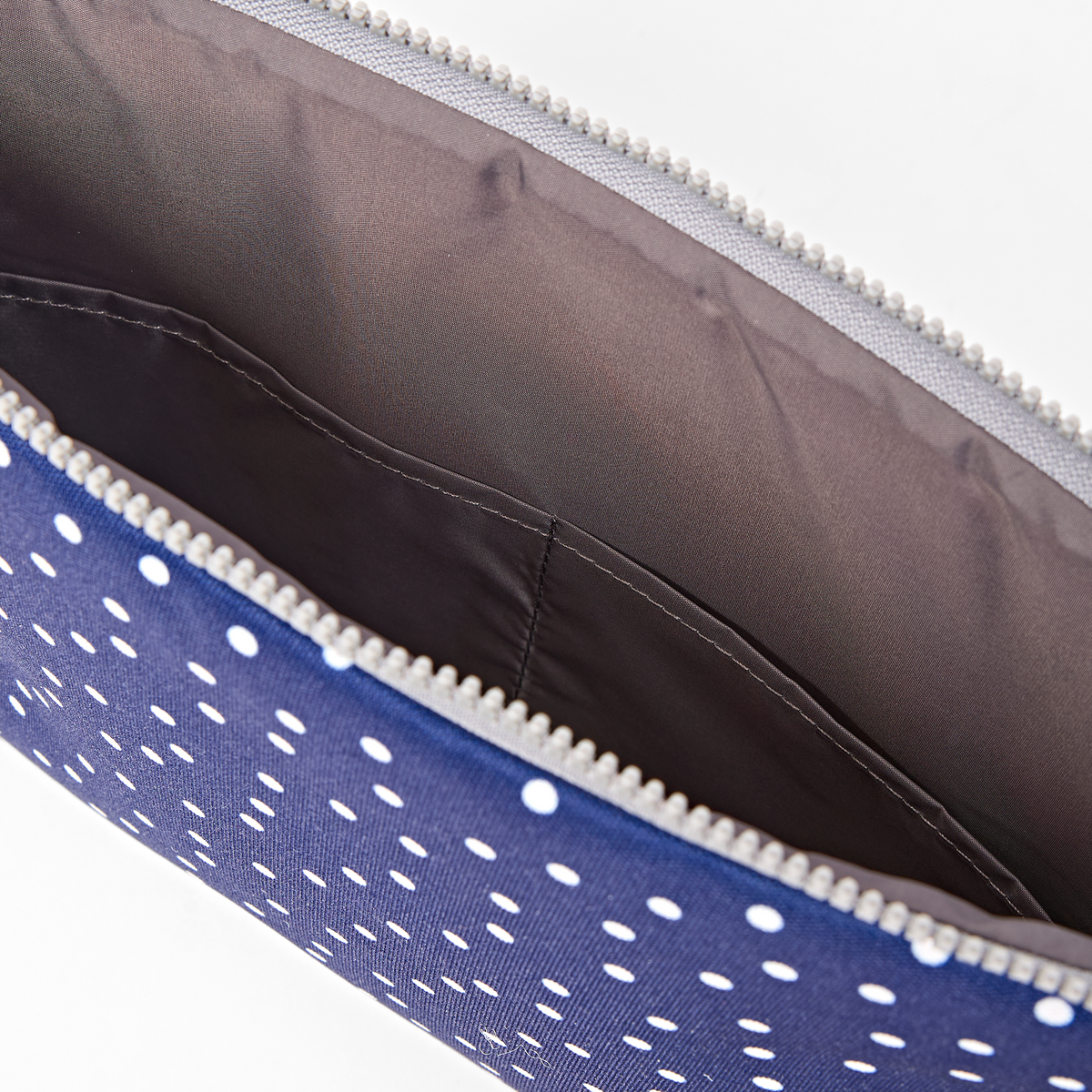 Brick Lane Laptop Sleeve in Navy Polka Dot