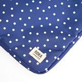 Brick Lane Laptop Sleeve in Navy Polka Dot