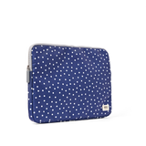 Brick Lane Laptop Sleeve in Navy Polka Dot