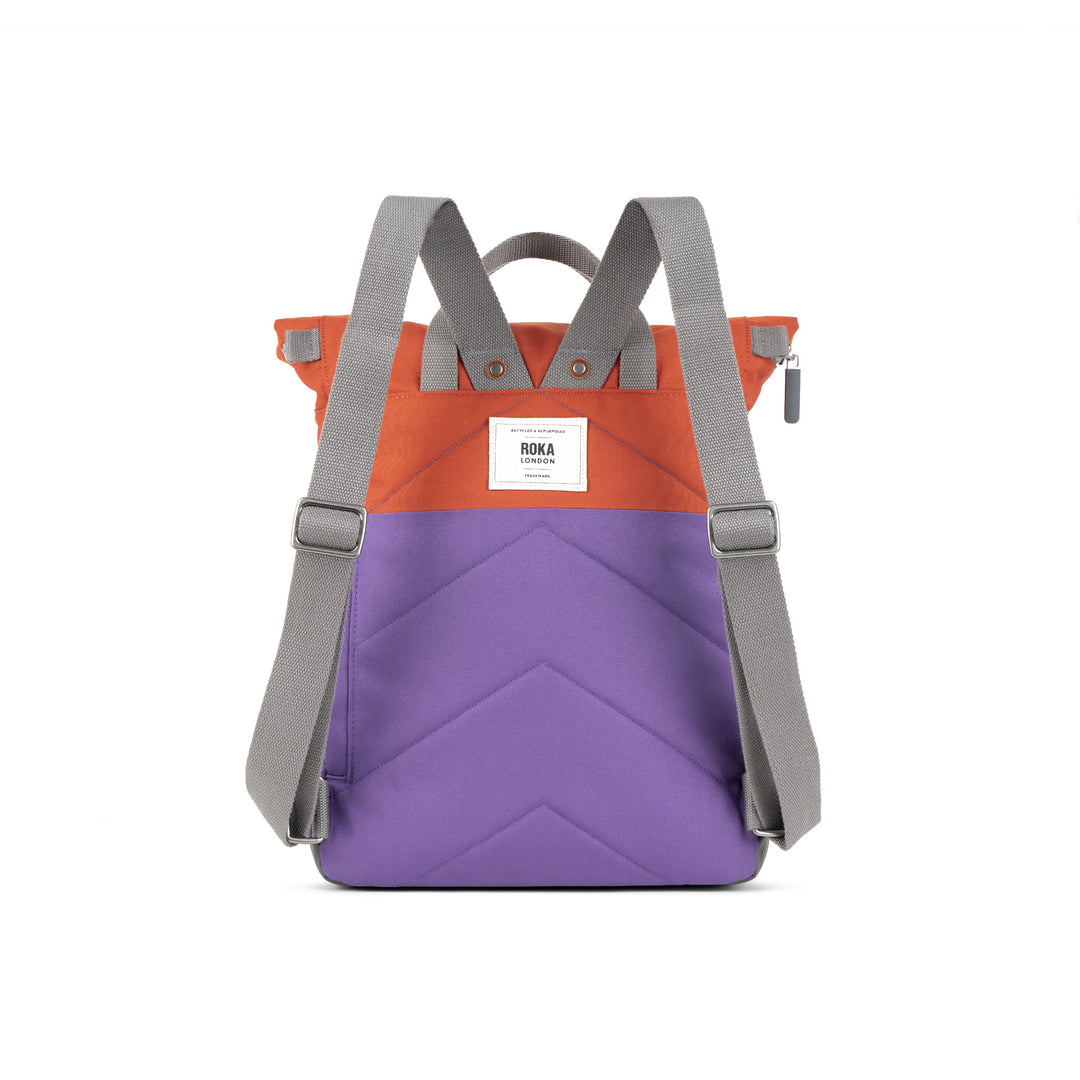 Creative Waste Canfield Roll Top Backpack in Imperial Purple/Rooibos Recycled Canvas