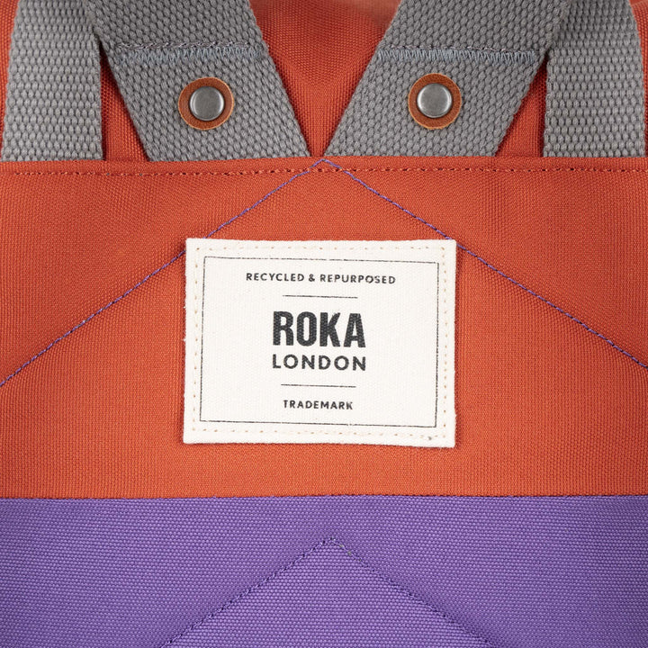 Creative Waste Canfield Roll Top Backpack in Imperial Purple/Rooibos Recycled Canvas