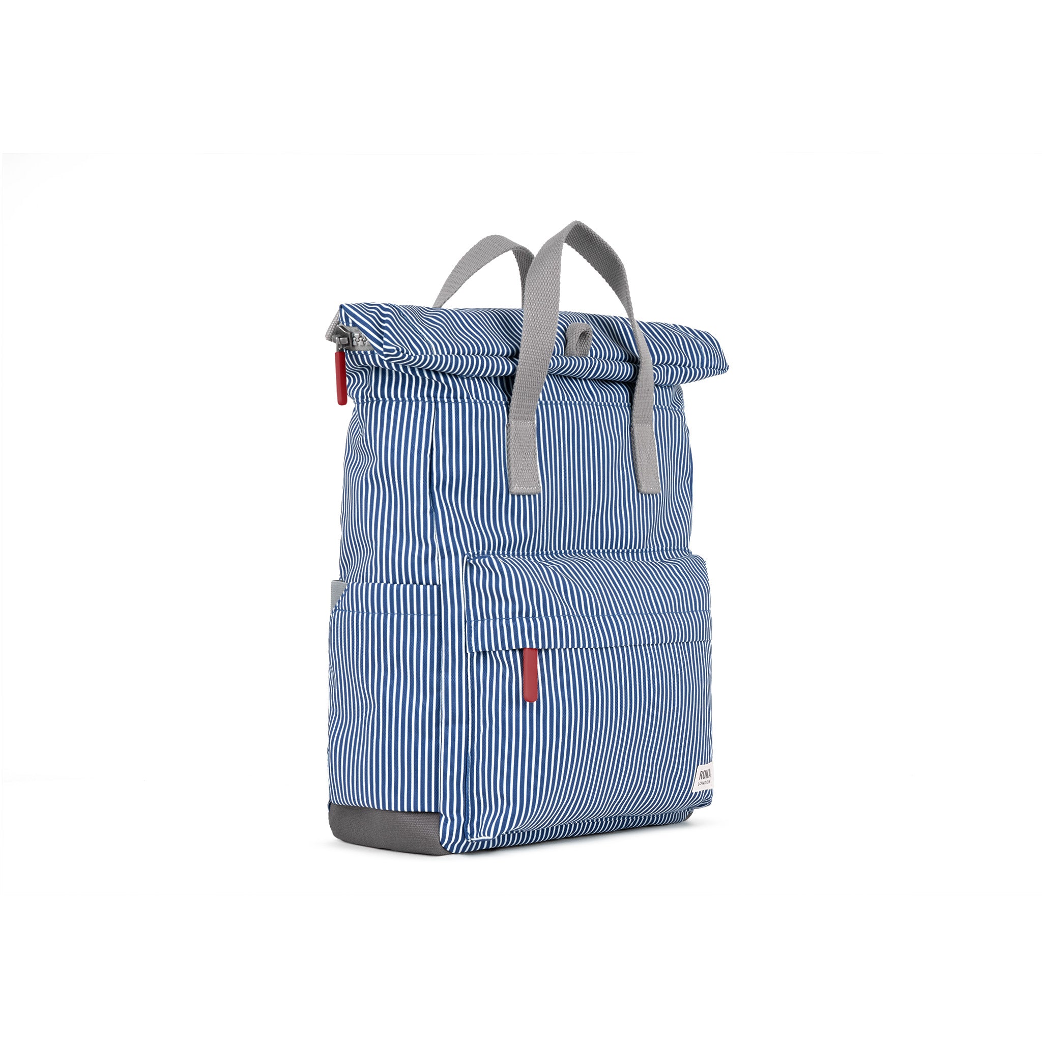 Canfield Roll Top Backpack in Blue Hickory – ROKA London