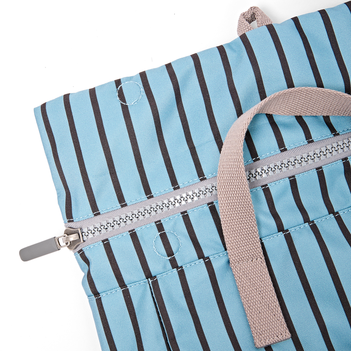 Canfield Roll Top Backpack in Blue Stripe