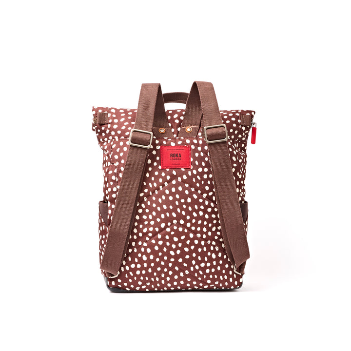 Canfield Roll Top Backpack in Brown Dot