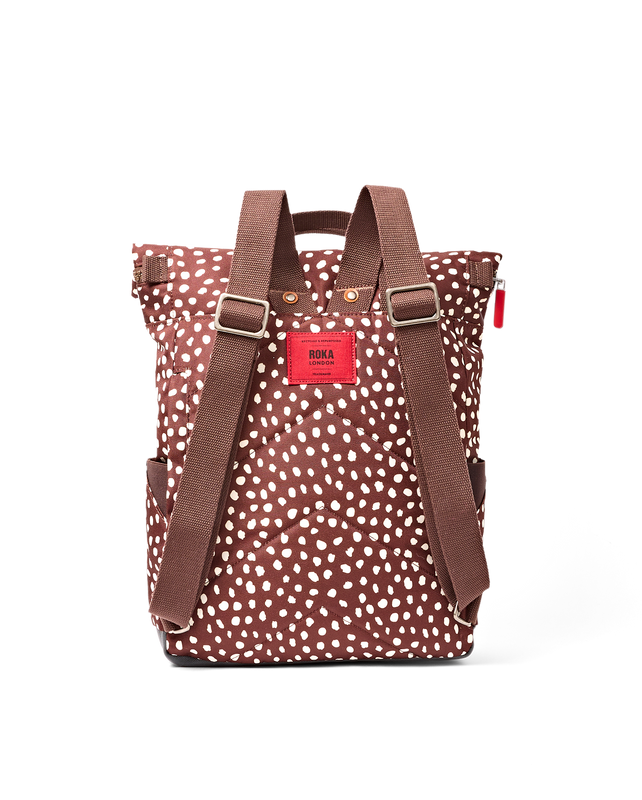 Canfield Roll Top Backpack in Brown Dot