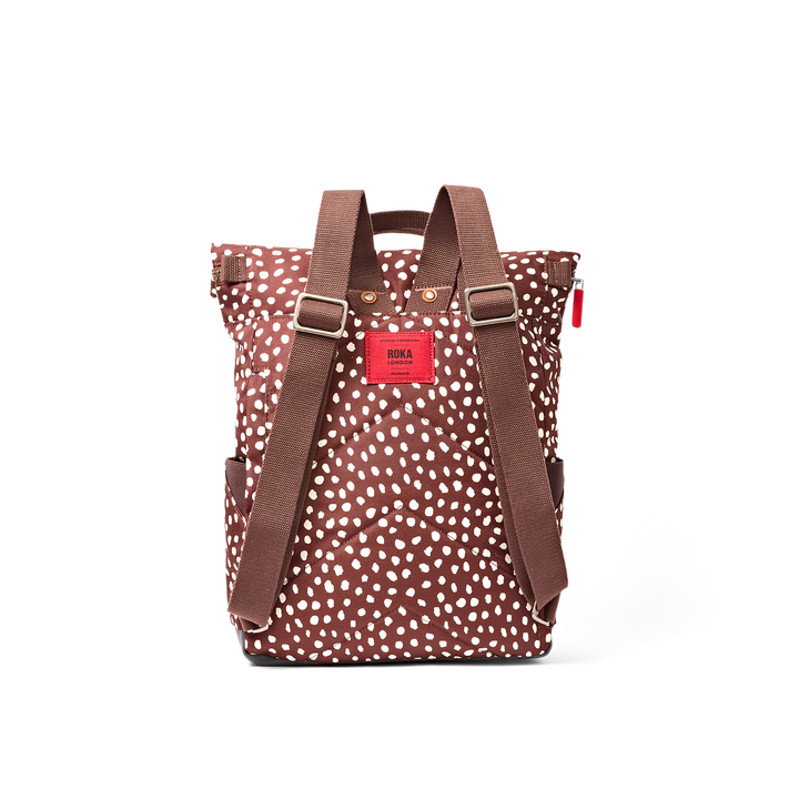 Canfield Roll Top Backpack in Brown Dot