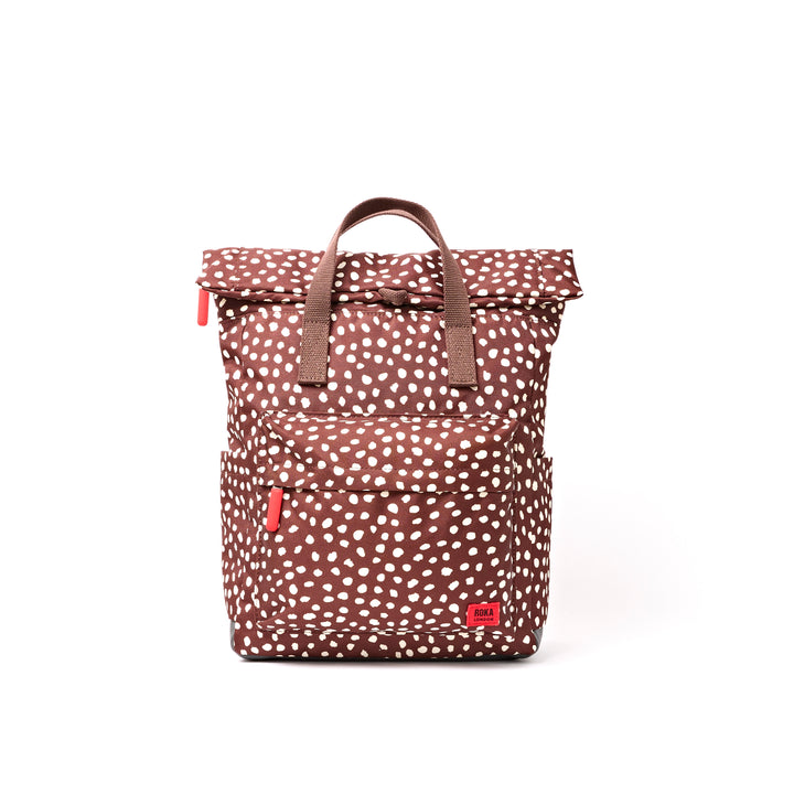 Canfield Roll Top Backpack in Brown Dot