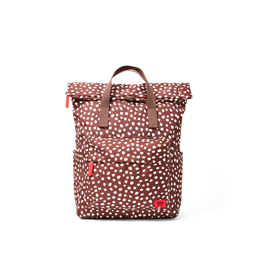 Canfield Roll Top Backpack in Brown Dot