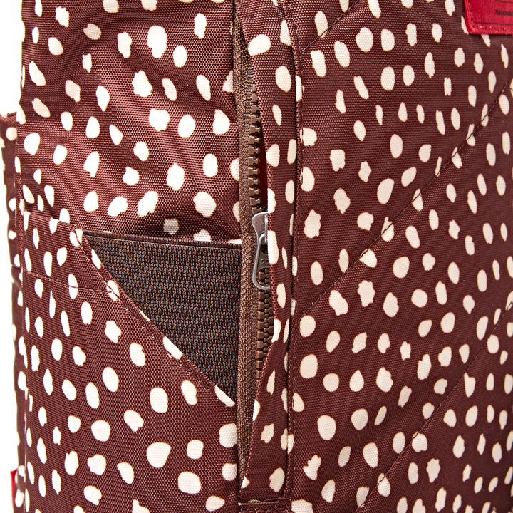 Canfield Roll Top Backpack in Brown Dot