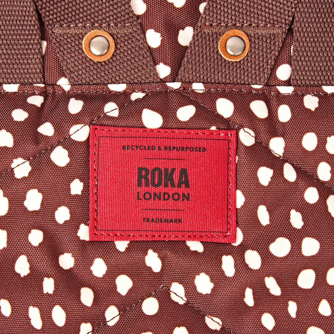 Canfield Roll Top Backpack in Brown Dot