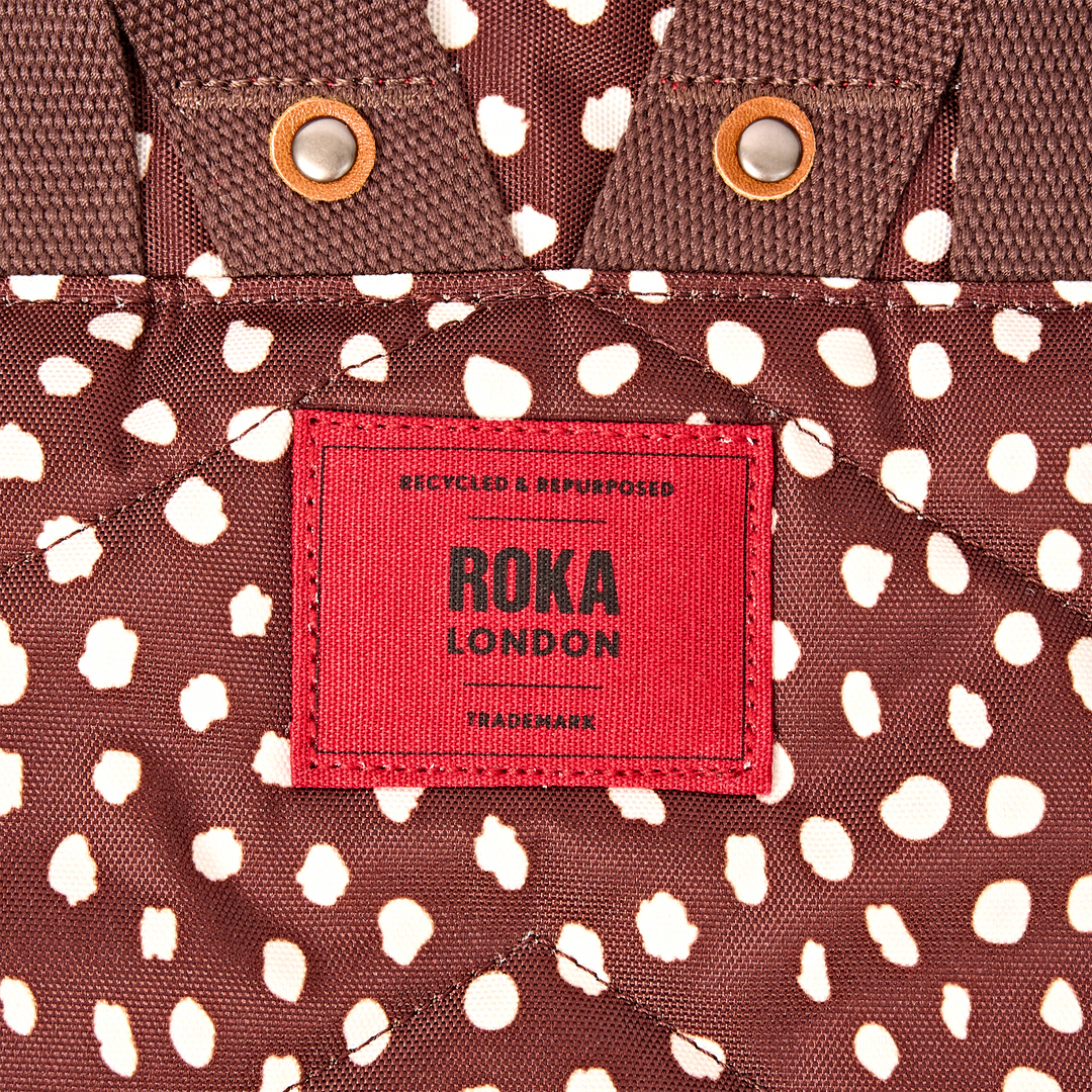 Canfield Roll Top Backpack in Brown Dot