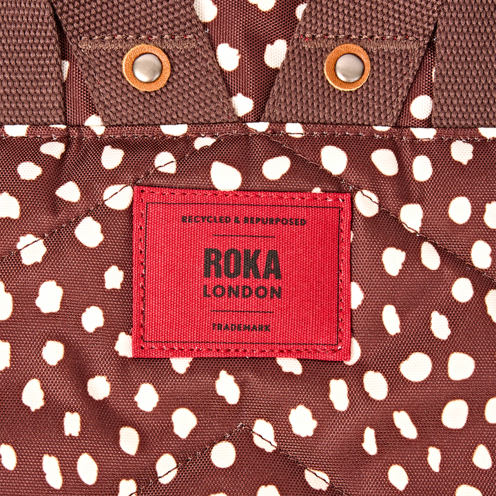 Canfield Roll Top Backpack in Brown Dot