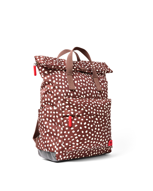 Canfield Roll Top Backpack in Brown Dot