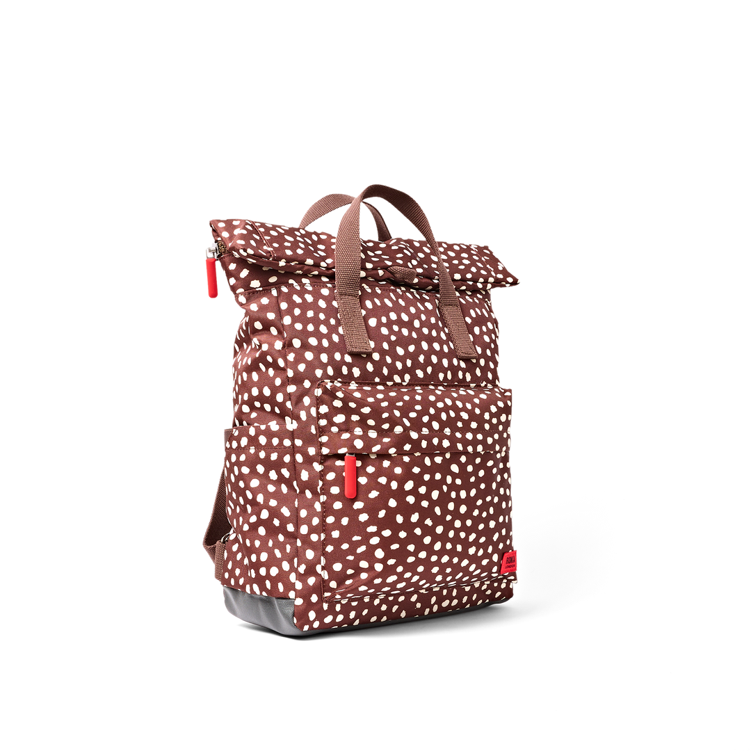Canfield Roll Top Backpack in Brown Dot