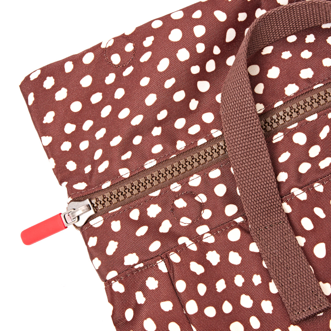Canfield Roll Top Backpack in Brown Dot