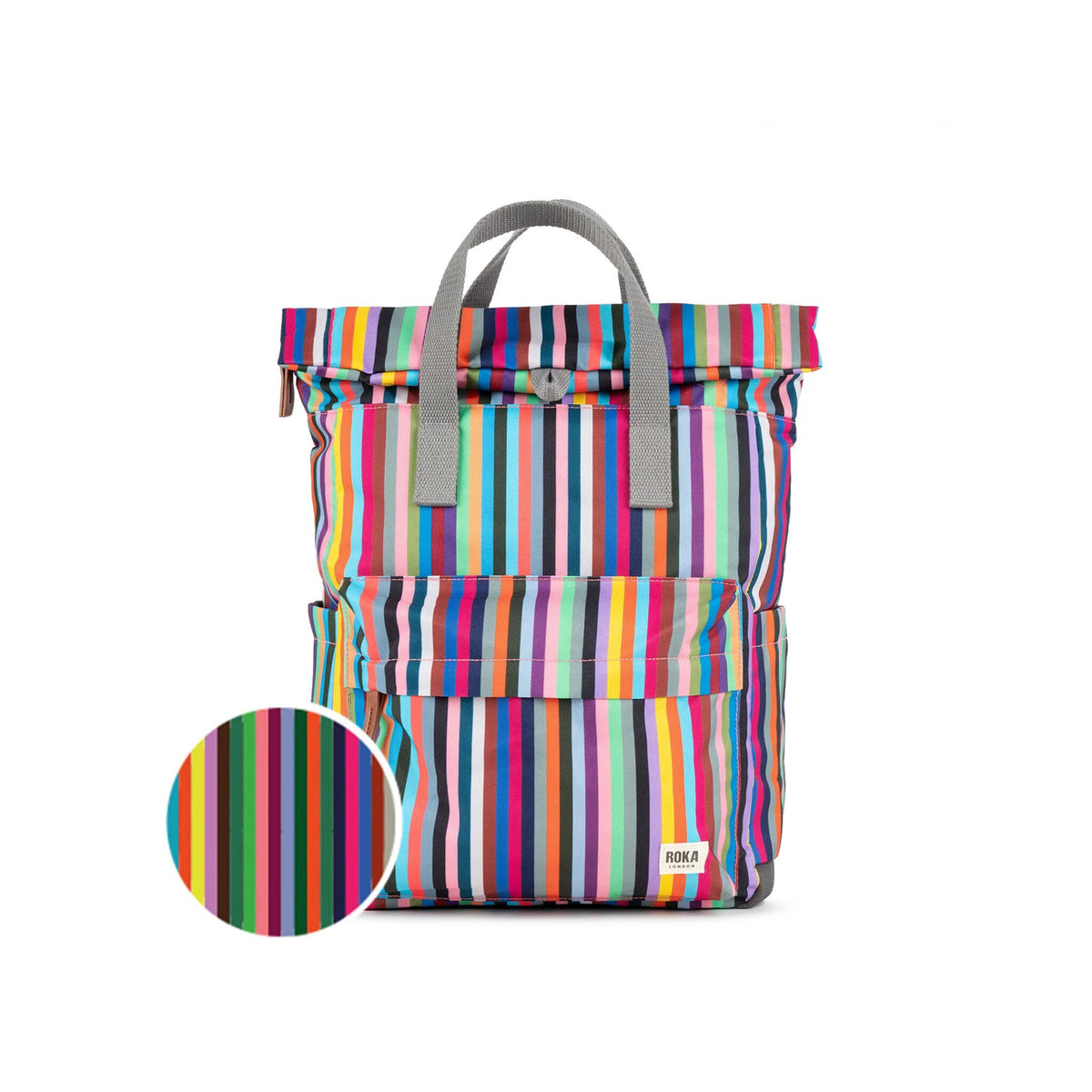 Canfield Roll Top Backpack in Multi Stripe