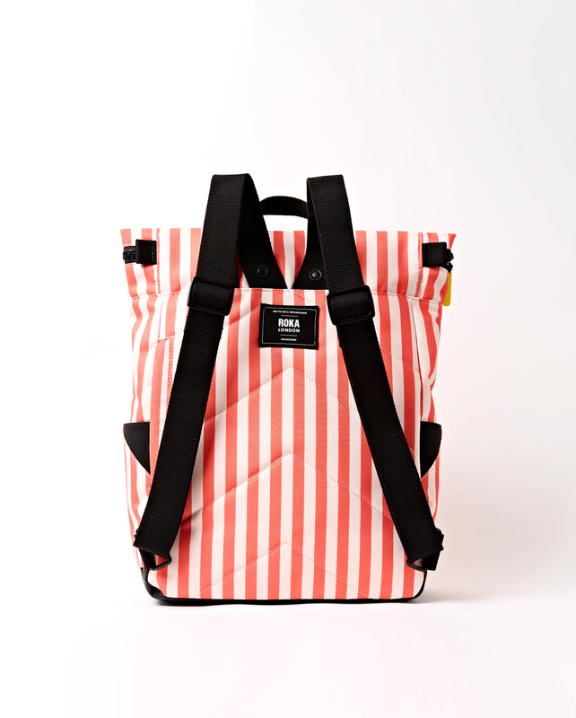 Canfield Roll Top Backpack in Coral Stripe