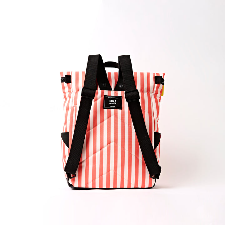 Canfield Roll Top Backpack in Coral Stripe