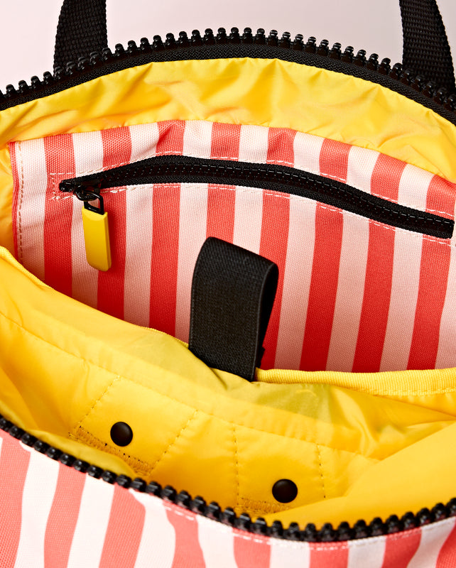 Canfield Roll Top Backpack in Coral Stripe