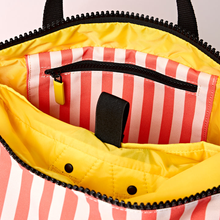 Canfield Roll Top Backpack in Coral Stripe