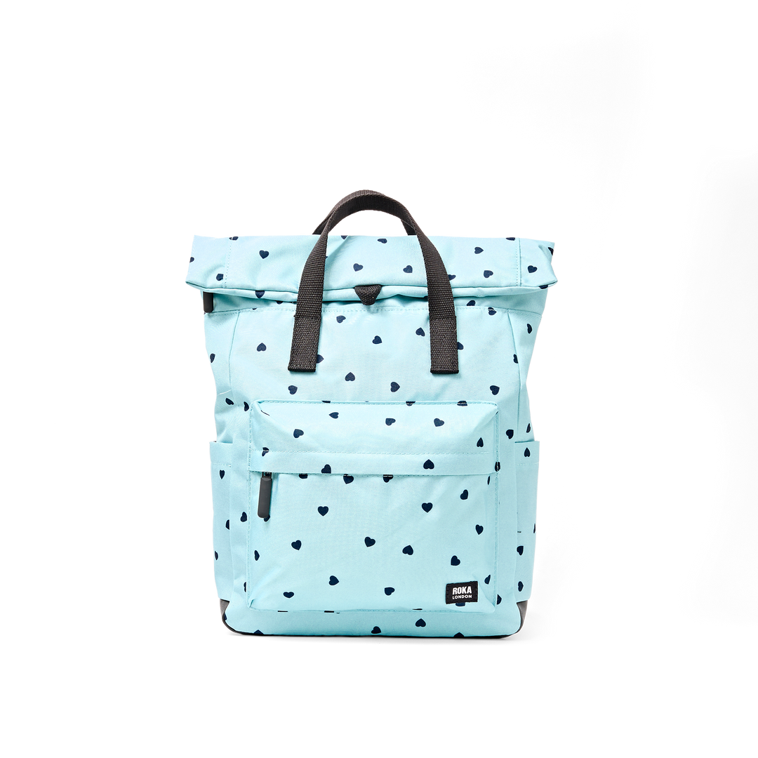 Canfield Roll Top Backpack in Heart Print
