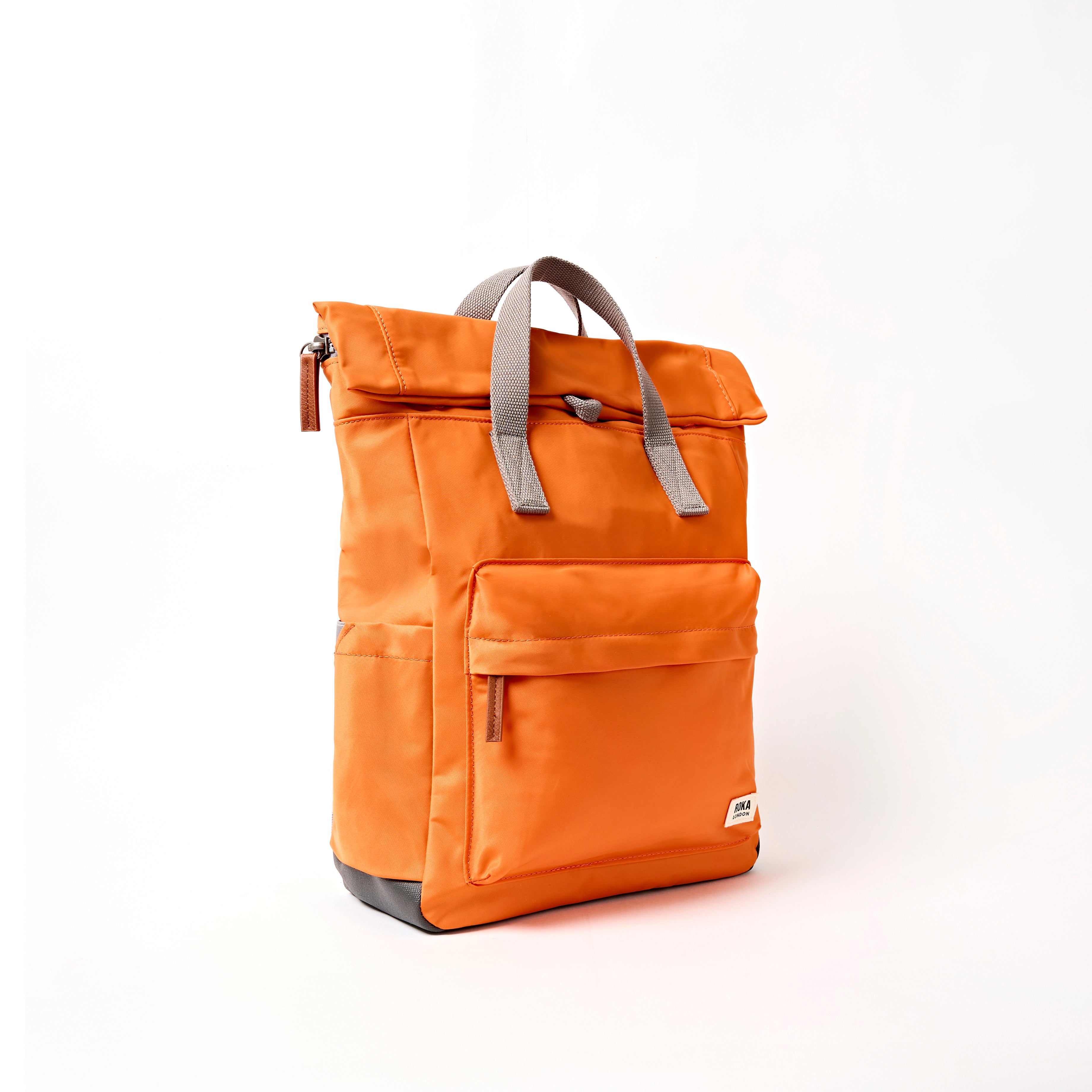 Canfield Roll Top Backpack in Jaffa Orange – ROKA London