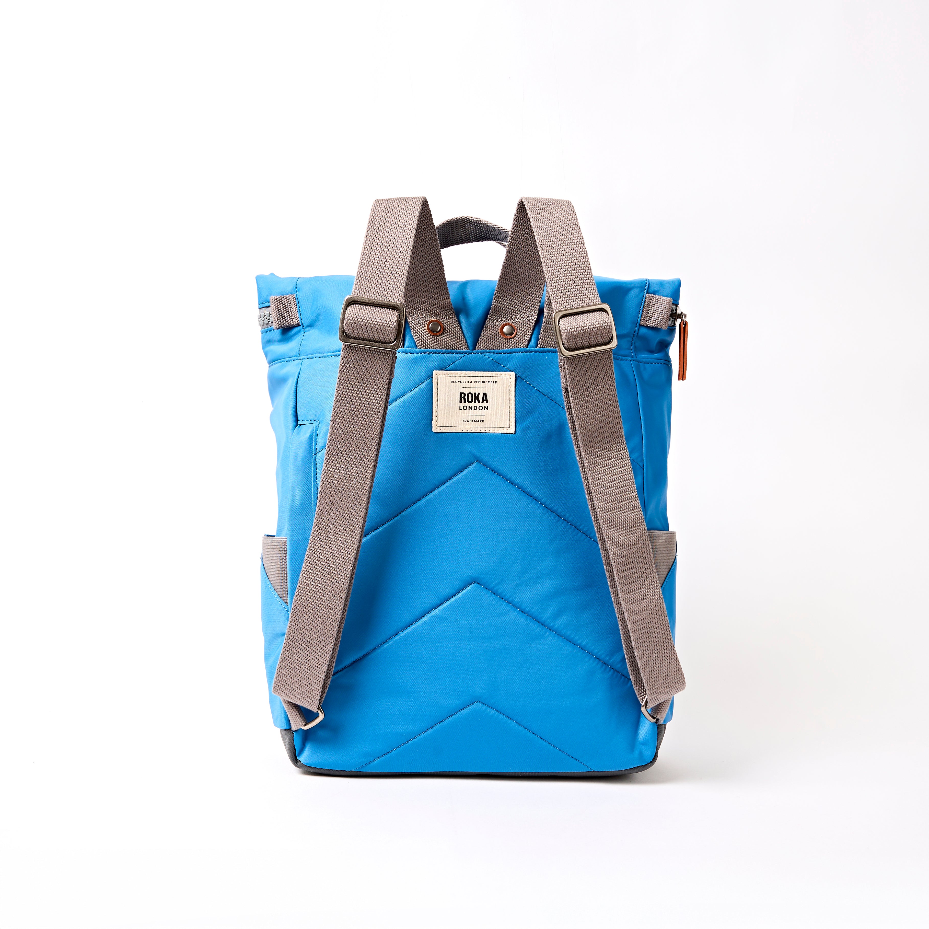 Canfield Roll Top Backpack in Malibu Blue – ROKA London