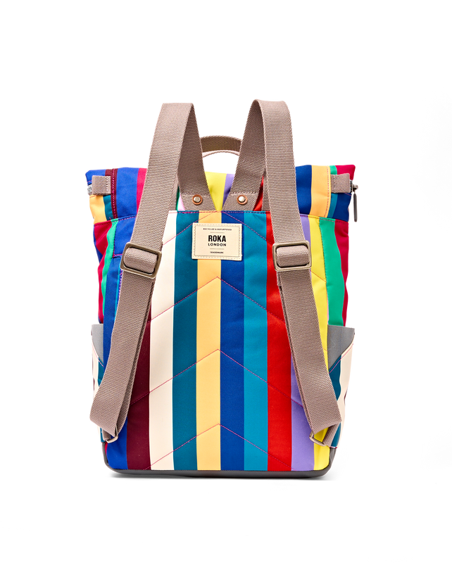 Canfield Roll Top Backpack in Wide Multi Stripe