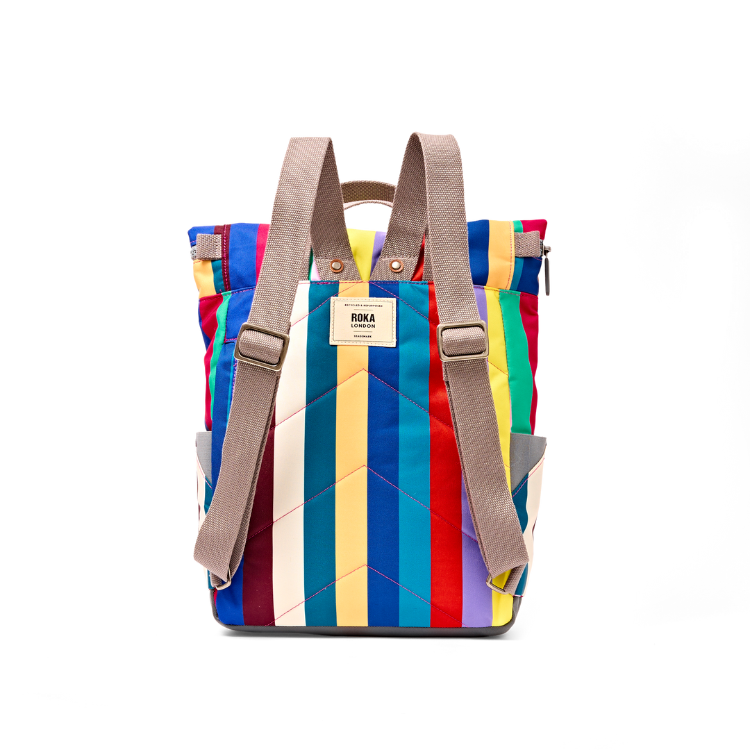 Canfield Roll Top Backpack in Wide Multi Stripe