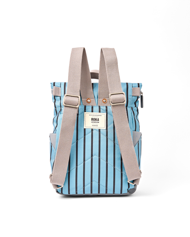 Canfield Roll Top Backpack in Blue Stripe