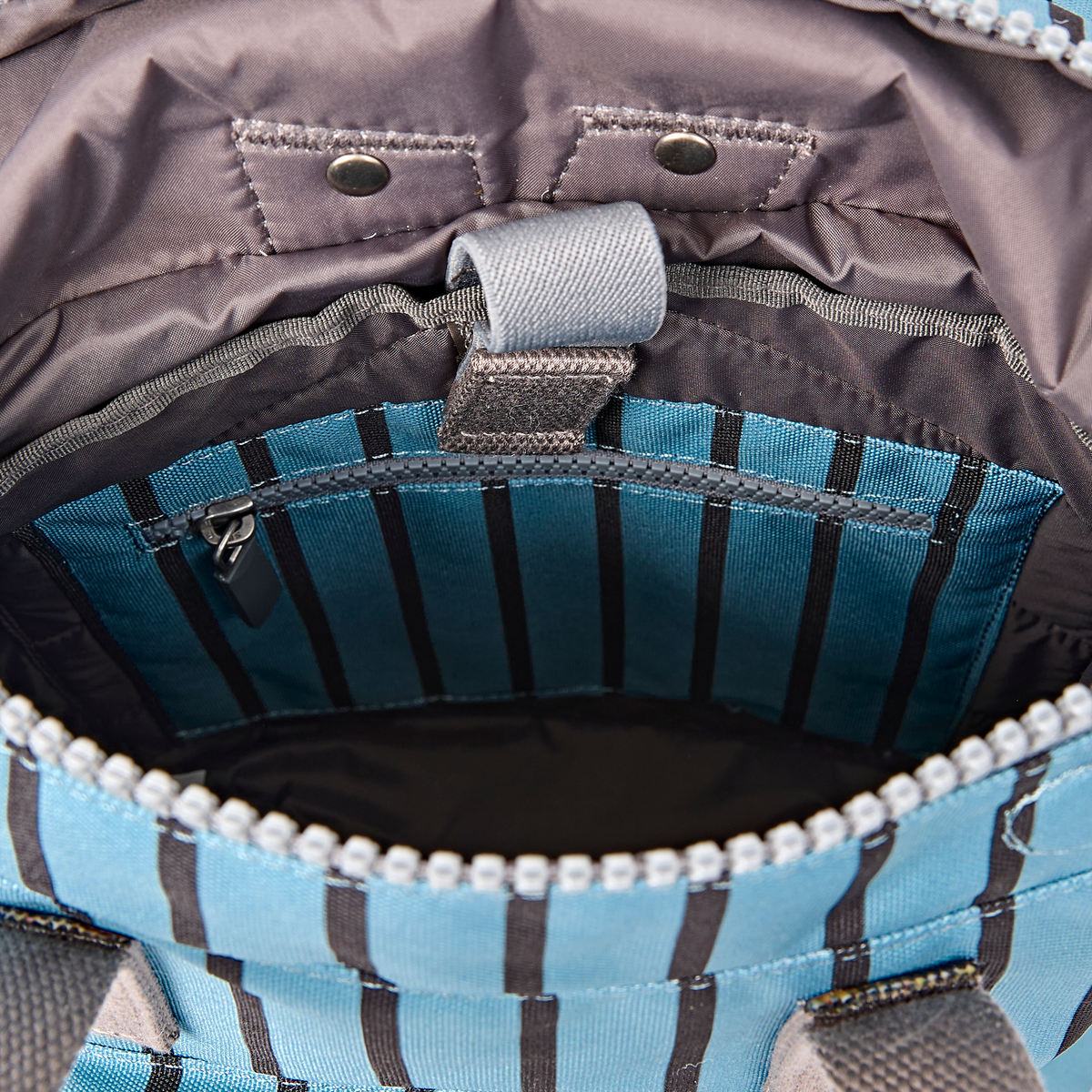 Canfield Roll Top Backpack in Blue Stripe