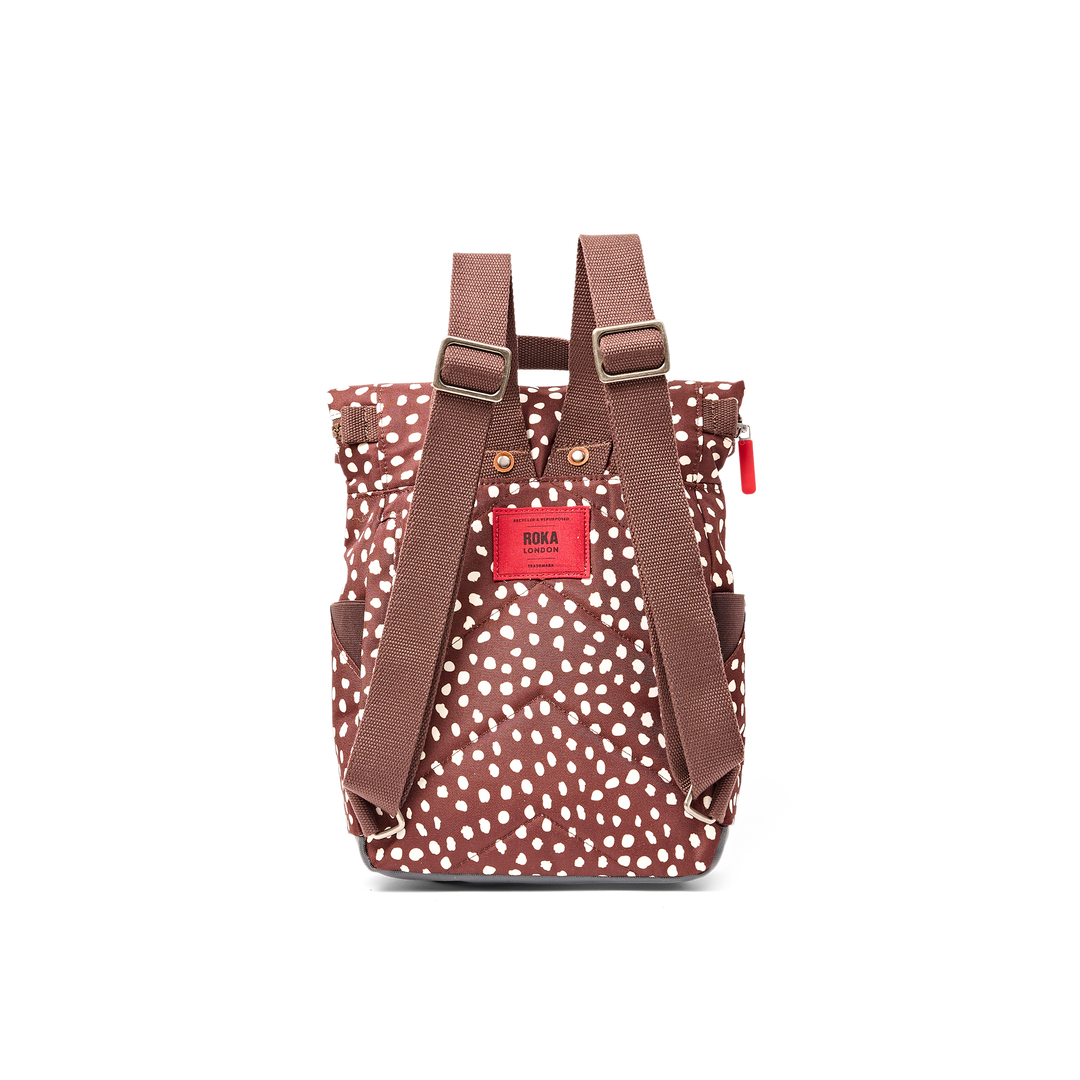 Canfield Roll Top Backpack in Brown Dot