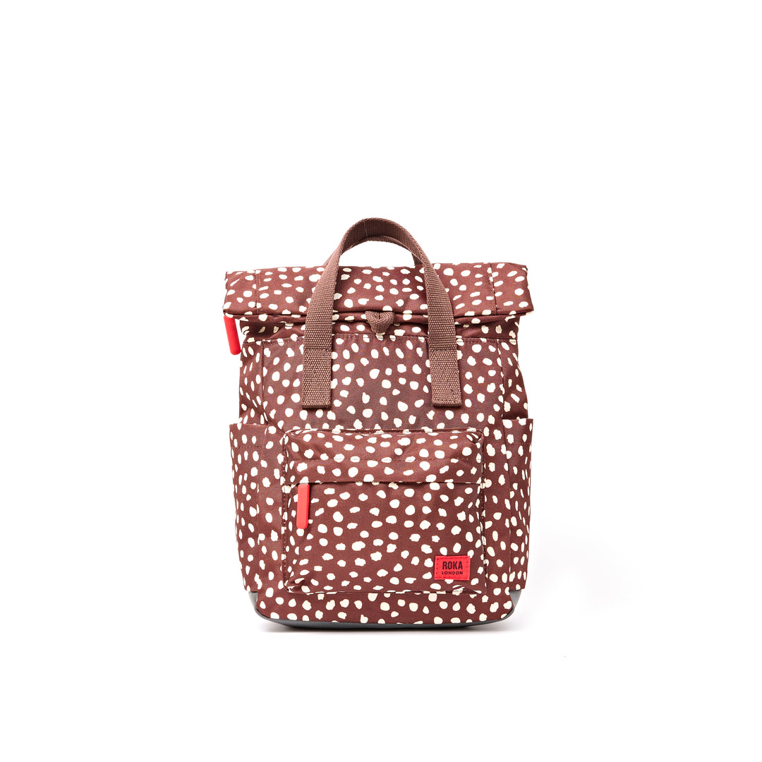 Canfield Roll Top Backpack in Brown Dot