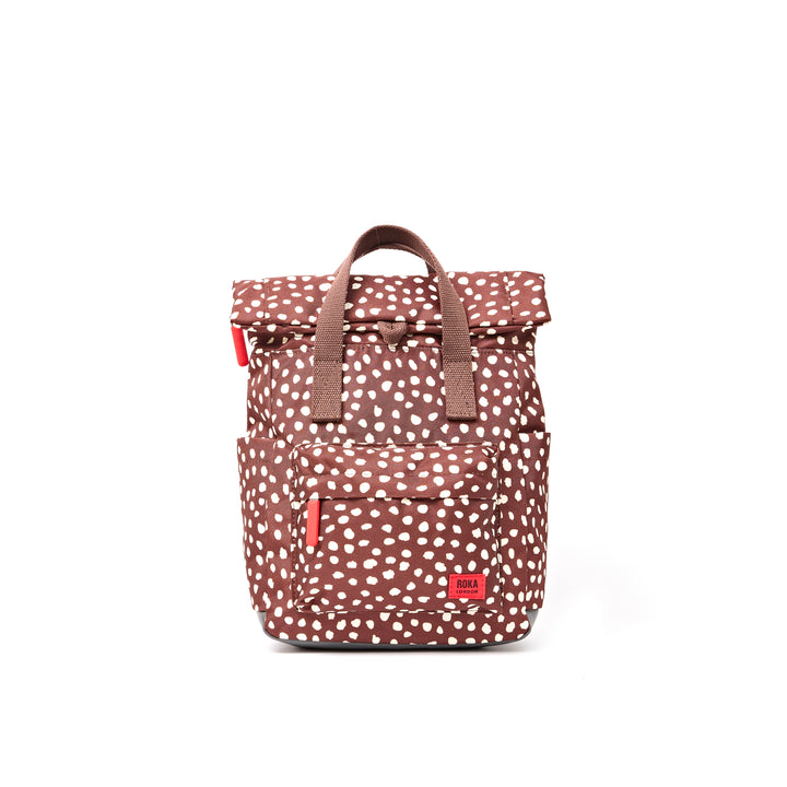 Canfield Roll Top Backpack in Brown Dot