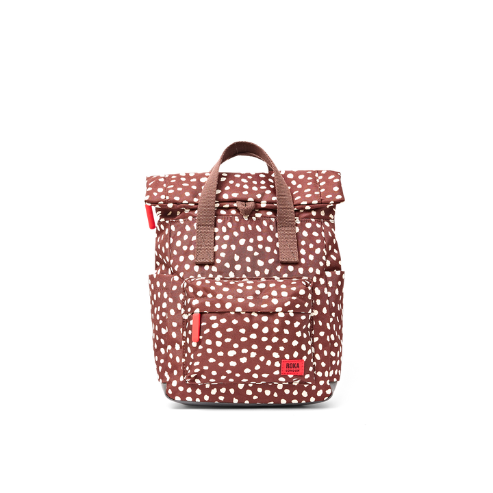 Canfield Roll Top Backpack in Brown Dot