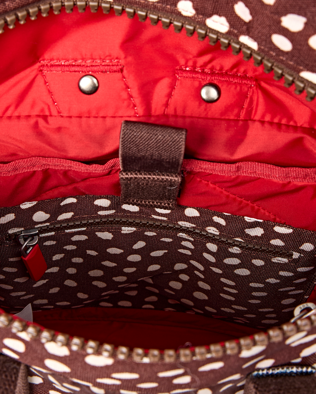 Canfield Roll Top Backpack in Brown Dot