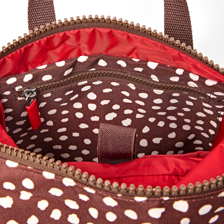Canfield Roll Top Backpack in Brown Dot
