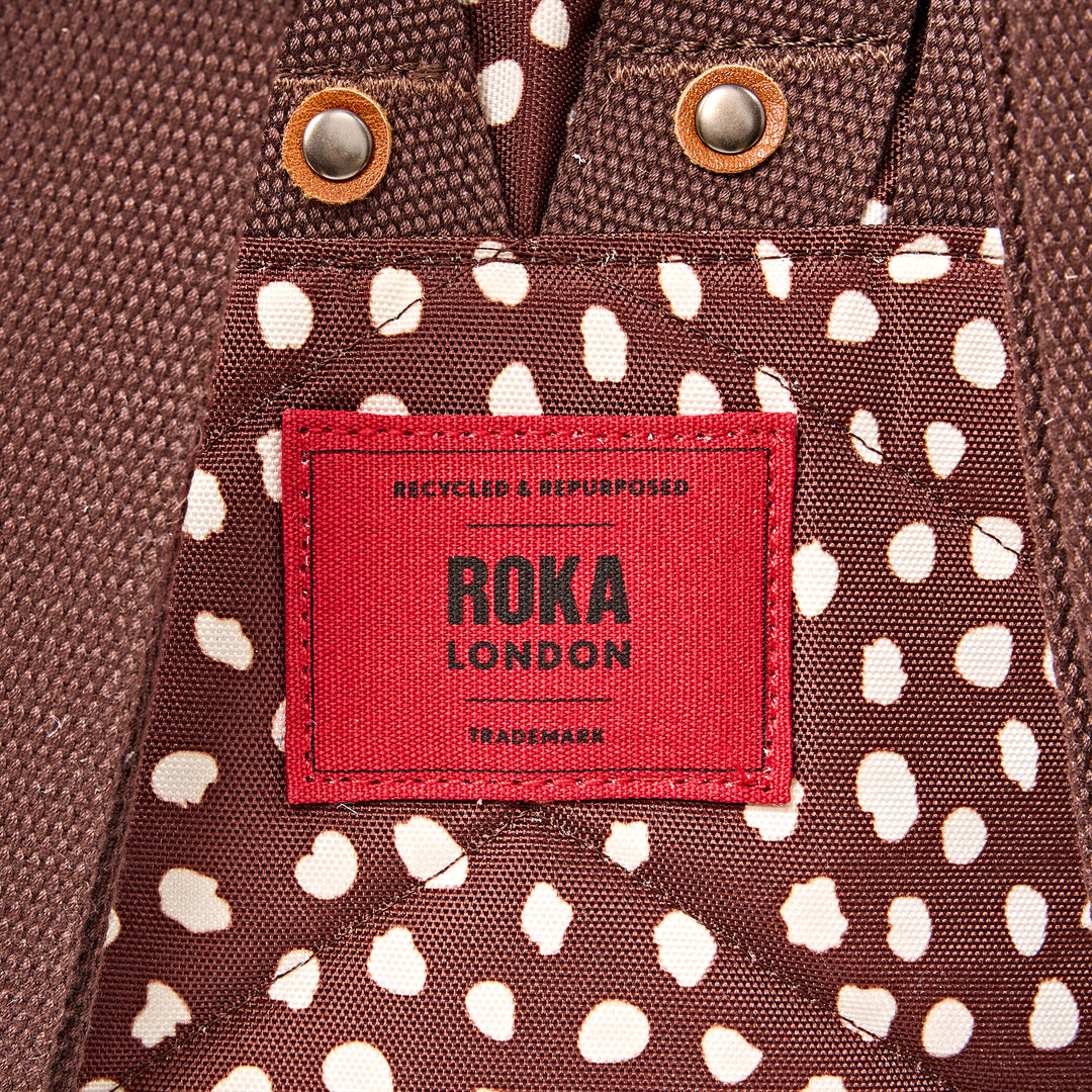 Canfield Roll Top Backpack in Brown Dot