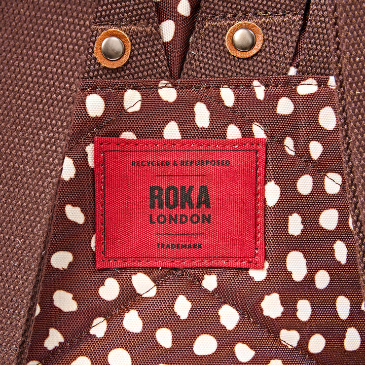 Canfield Roll Top Backpack in Brown Dot