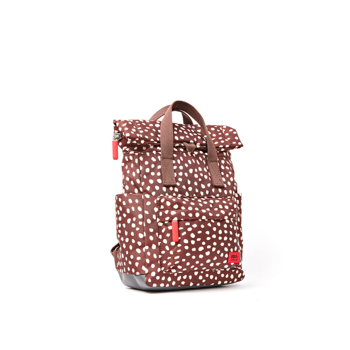 Canfield Roll Top Backpack in Brown Dot