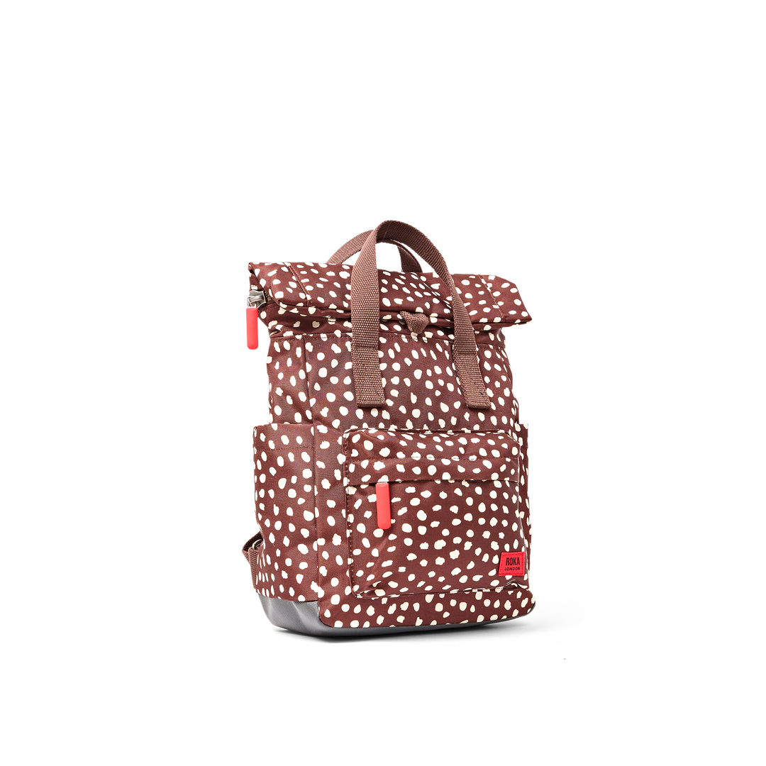 Canfield Roll Top Backpack in Brown Dot
